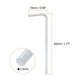 HARFINGTON 5pcs Hex Key Wrench 1.5mm L-Shape Hexagon Metric Wrenches Chrome Vanadium Steel Repairing Tool for Home Repair