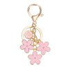 [PATIKIL] Pink Flower Keychain Decoration Cute Enamel Key Chain Initial