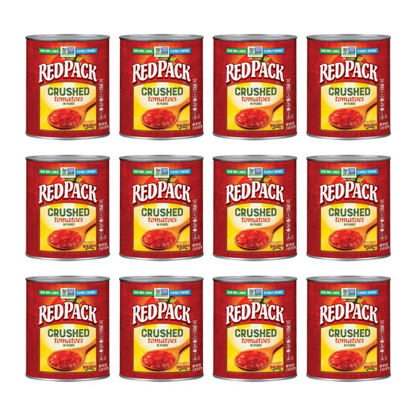 Redpack Crushed Tomatoes in Puree, Kosher and Gluten Free, 28 Ounce Cans, 12-Pack