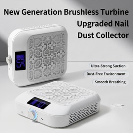 2025 New Nail Dust Collector - 3-Speed Adjustment, 66W Strong Suction Power & Quiet Low Noise, Portable Vacuum Fan Dust Suction Machine with Reusable Filters for Manicure Pedicure Nail Tech