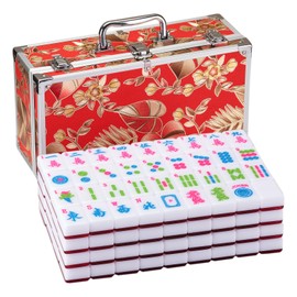 YANMEIYA American Mahjong Tile Set 1.6-inch Mahjong Tile Set Pink Acrylic American Mahjong Set 166 Mahjong Tiles and Gift Mahjong Box