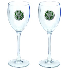 Heritage Pewter Army Glass Goblets – Set of 2 | 12 OZ Goblet Wine Glasses | Expertly Crafted Pewter Glass