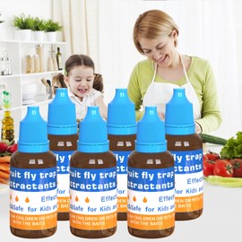 Fruit Fly Trap Refill Liquid Replacement Only 6 Packs- Liquid Fly Traps for Indoors- Non Toxic Bait Safe Near Pets,Food and Kids- Fruit Fly Lure Refill Liquid Trap Easy to Use Fly Traps for House