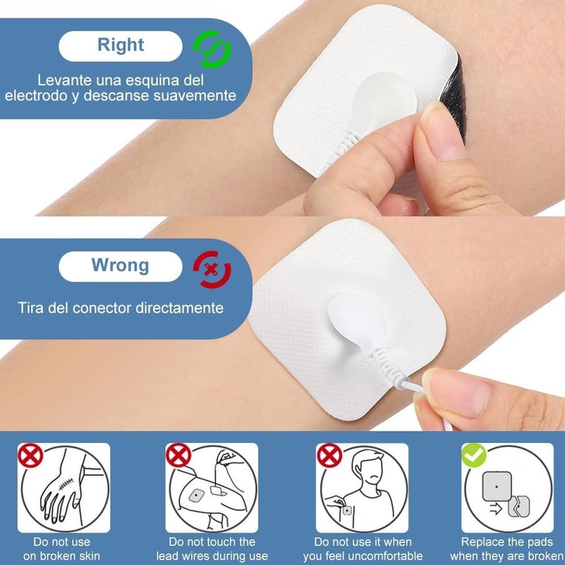 TENS Machine Pads 50 x 50mm 12 Pcs, Latex-Free TENS
