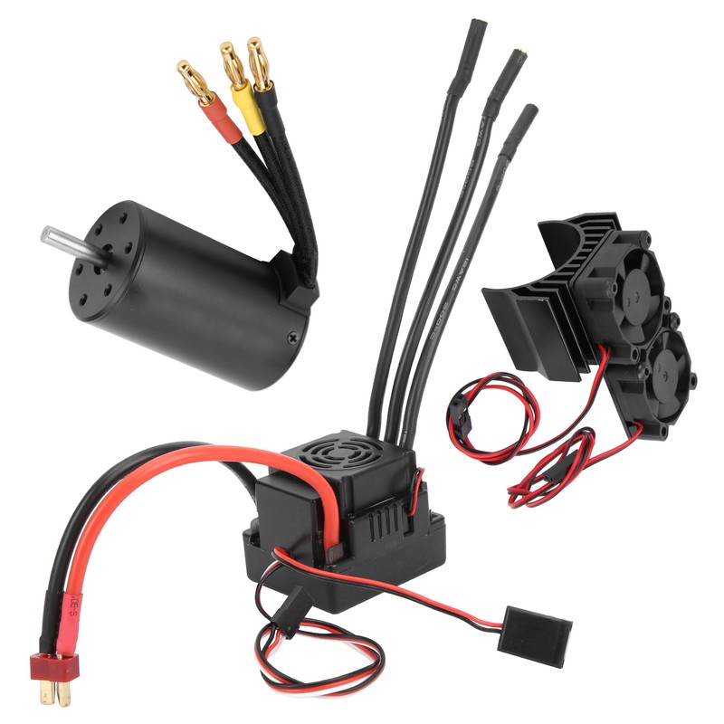 Waterproof 3660 3800KV Brushless Motor 80A Brushless ESC Heatsink Combo