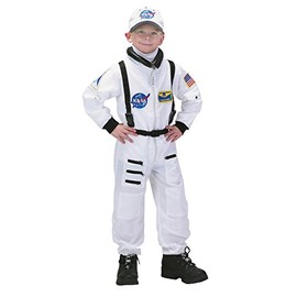 Aeromax Jr. Astronaut Suit with Embroidered Cap, White, size 8/10