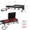 Grills House 3-Burner Portable Propane Gas Griddle with Side Burner,