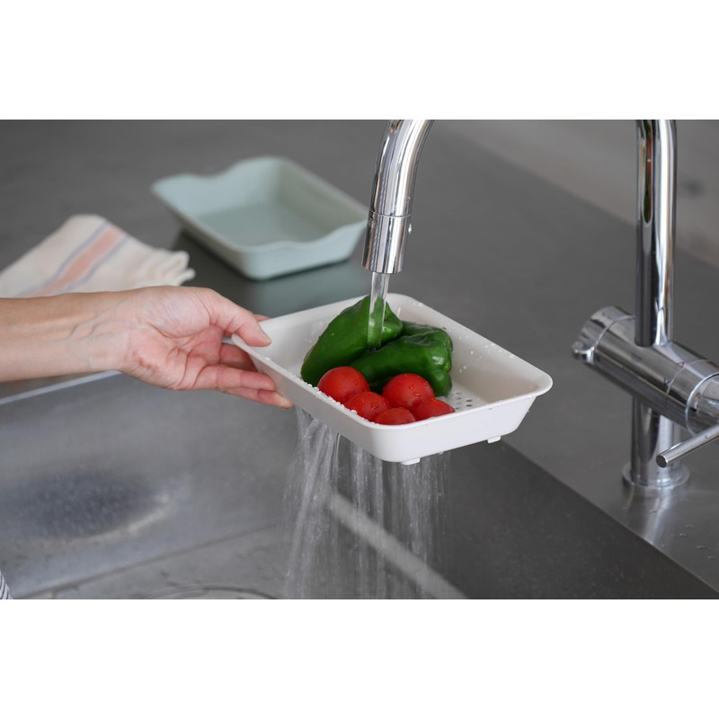 Ihara Planning VC-GRL Stackable Antibacterial Bat & Colander, Wide, Smoky