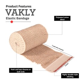 Elastic Bandage Wrap with Self-Closure [Pack of 10] 3 Inch Comfort Athletic Compression Roll, 5 Yards Stretched for Customized First Aid Compression on Knee, Ankle and Wrist