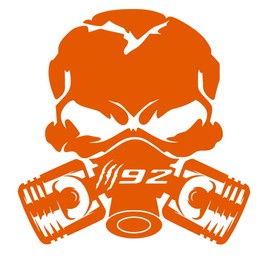 UR Impressions IOrn Claw Marks 392 Piston Gas Mask Skull Decal Vinyl Sticker Graphics for Cars Trucks SUV Vans Walls Windows Laptop|Intense Orange|5.5 Inch|UR688-IO