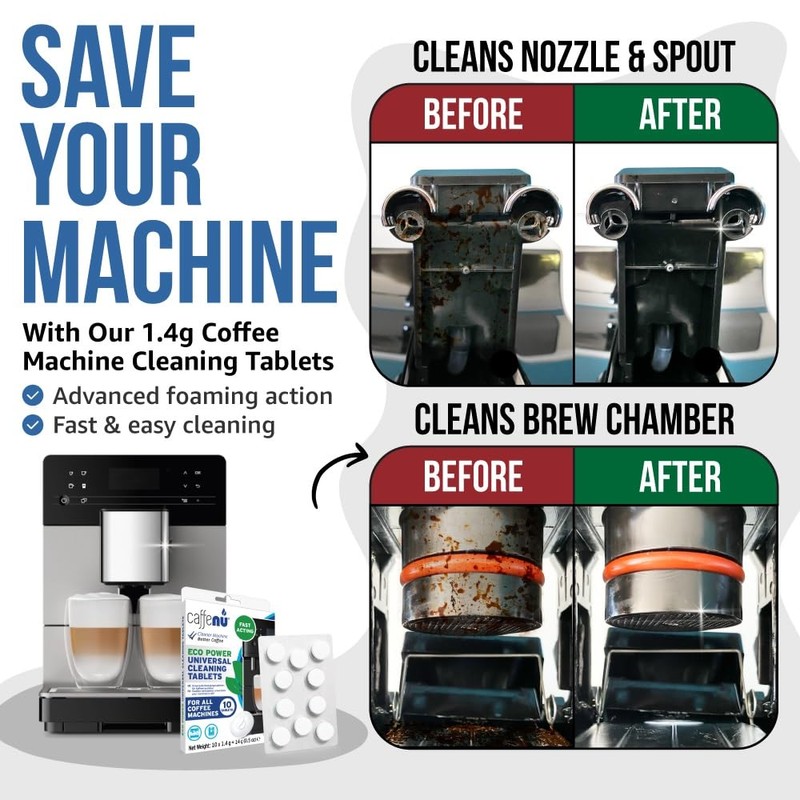 Coffee Machine Cleaner Tablets. 10 x 0.05 oz. Used Every