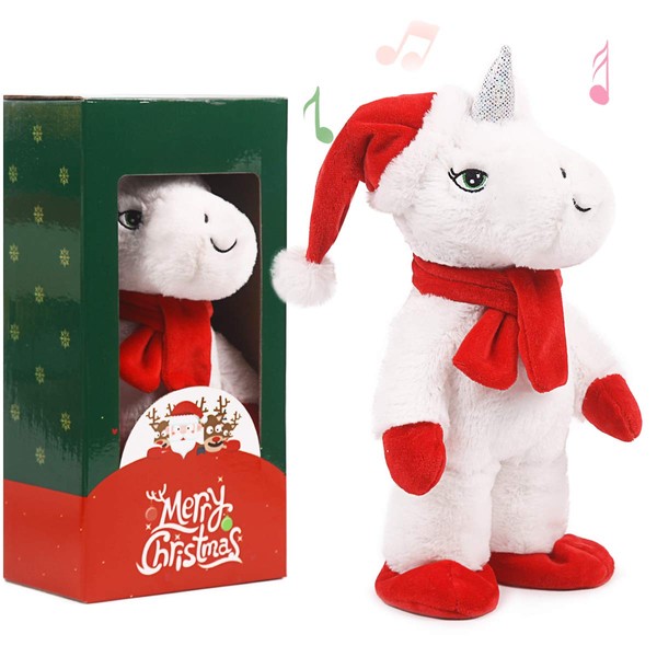 ARELUX Christmas Animated Toy 14", Singing Dancing Unicorn Electric Toy,Xmas Musical Gift Decorations