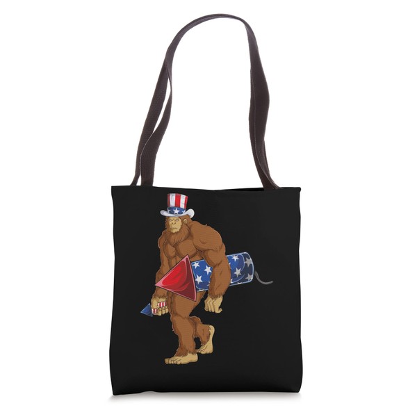 Bigfoot Uncle Sam Hat Sasquatch USA Flag Fourth 4th Of