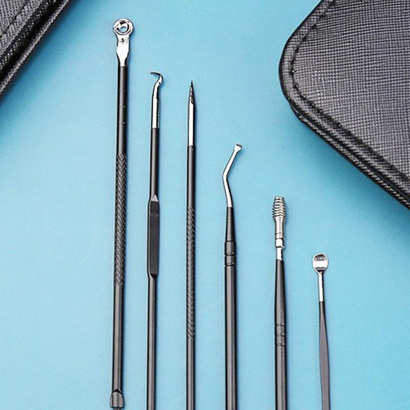 happylaladream 18点 多機能ステンレス製ネイルケアセット 爪切り 爪やすり はさみ 毛抜き ピンセット 耳かき ネイルケア