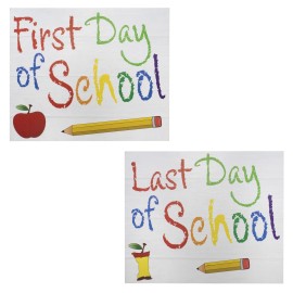 JennyGems First and Last Day of School Reversible Sign Double Sided, Reusable