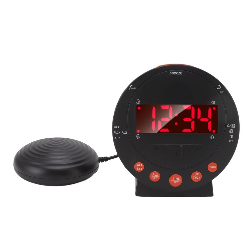 Extra Loud Alarm Clock, 113 Decibels, Red Flashing Light, Super