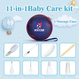 Little Angel Baby Healthcare and Grooming Kit, Safety Newborn Nursery Care Set, with Hair Brush Comb, Nail Clipper, Nasal Aspirator for Newborn Infant Baby Girls Boys