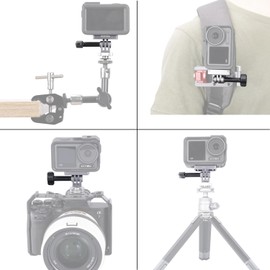 NICEYRIG Quick-Release Adapter Mount Kit Strong Magnetic Connecting for DJI Action 4/3 / 2, with Detachable Cold Shoe & Tripod Mount Holder Versatile for DSLR Camera, Tripod, Selfie, Vlogging - 587