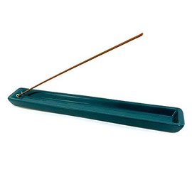 Shoyeido's 8.25" Long Ceramic Incense Tray - Blue-green