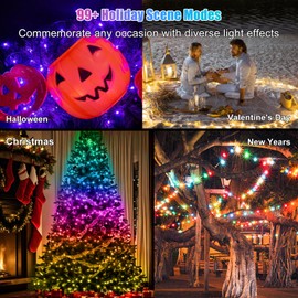 Electight Fairy Lights 66FT/20M, [APP & Remote Control] 200 LEDs RGB Smart IC Battery/USB Powered String Lights, Music/Voice Sync, Waterproof String of Light for Party, Wedding, DIY (Battery Included)