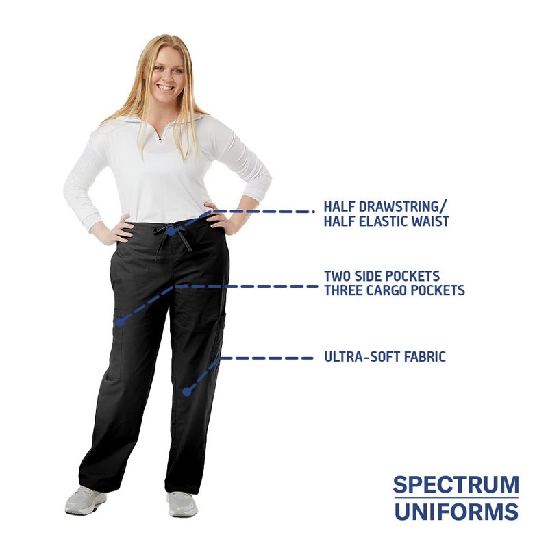 SPECTRUM UNIFORMS Unisex Scrub Pant Cargo Pant | Elastic and