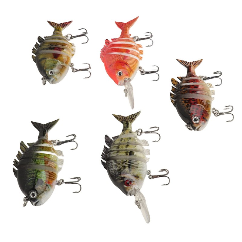 Segmented Fishing Lure Hard 6 Sections with High Carbon Treble