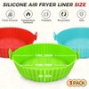 3 Pack Reusable Silicone Air Fryer Liners - 8 Inch
