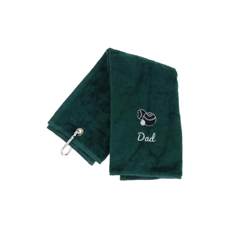 Always Looking Good Embroidered Dark Green Lawn Bowls Towel for