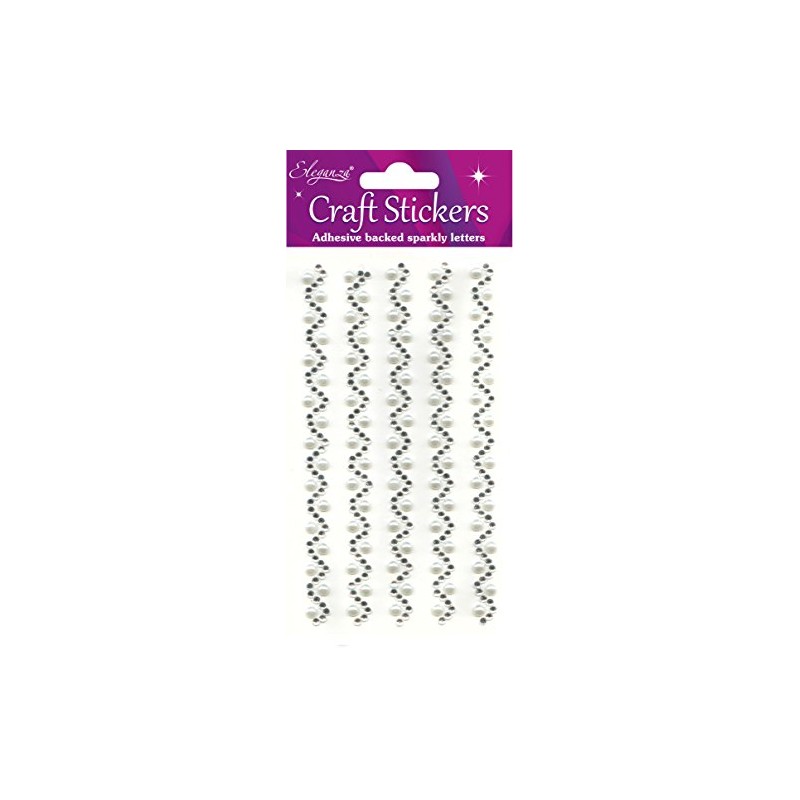 Oaktree Crafts Eleganza Wave Strips, Diamond/Pearl