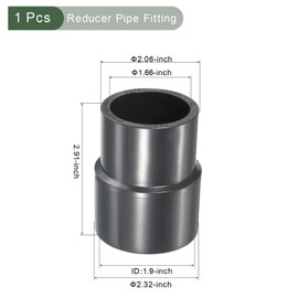 YOKIVE UPVC Reducer Fitting, Straight Adapter Connector Connect Pipe Socket Schedule 80, Great for Bathroom, Kitchen, Sink (Gray, 1-1/2" x 1-1/4")