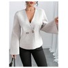 Floerns Women's Wrap V Neck Cardigan Sweater Button Front Bell