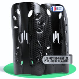 GLI TECH Techfly Shin Guard, Black I Protect Your Shin During Football Matches, Football, Futsal, Soccer, Ideal for Children, Teens, Men, Adults, I Protection Sports Equipment I 2 Units I