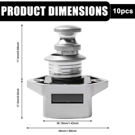 Pack of 10 Push Lock Lock Push Button Catch Keyless Motorhome Locking Push Button Lock for Motorhomes, Yachts, Boats, RV Camping Cabinet, Caravan (Chrome)