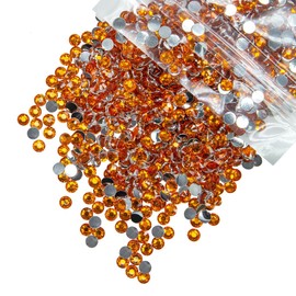qiipii 620PCS 6mm Orange Resin Crystal Rhinestones for Crafting Bright Orange Flatback Stones Bulk SS30 Non-Hotfix Orange Red Diamonds Crystals Gems Charms for Face Eyes Makeup Tumblers DIY Crafts