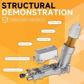 AOLIHAN 926-959 Upgraded Aluminum Engine Oil Cooler Fit For 2011-2016 Chrysler 200/300/Town&Country, Oil Filter Housing For Dodge Challenger, Wrangler/Grand Cherokee, Ram ProMaster, for 68105583AF