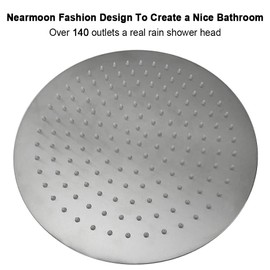 NearMoon - Cabezal de ducha de lluvia, diseño ultrafino, aumento de la presión, impresionante experiencia, gran cabezal de ducha de acero inoxidable de alto flujo (12 pulgadas, níquel cepillado)