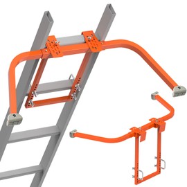 Ladder Stabilizer,Heavy Duty Steel Extension Ladder Stabilizer for Roof Gutter and Wall with Anti-Slip Rubber Feet,Ladder Standoff with Wing Span/Wall Extension Accessory(Orange)