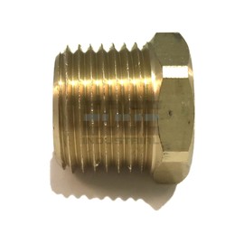 EDGE INDUSTRIAL Brass Solid Head HEX Plug 1/2" Male NPT MNPT Fuel / AIR/ Water / Oil/ Gas WOG (Qty 05)