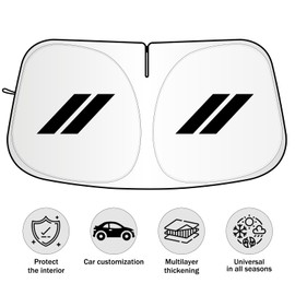 Windshield Sun Shade for Dodge Charger Challenger Accessories, 300T Foldable Front Window Sunshade Sun Visor Protector Block UV Rays Visor Cover (Black)