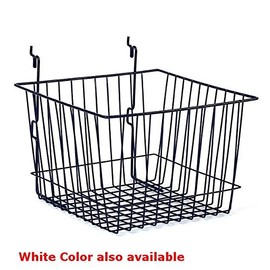 Basket fits Slat,Grid,Pegboard in White 12 W x 12 D x 8 D Inches - Box of 5