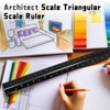 Biaungdo Architectural Scale Ruler, 12 Inch Solid Aluminum Triangular Drafting
