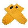 Pair Welding Sleeve Cowhide Wearproof Heat Resistant Golden Yellow for