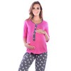 Mija 4054 3-in-1 Nursing Pyjamas / Maternity Pyjamas, Pink/Graphite