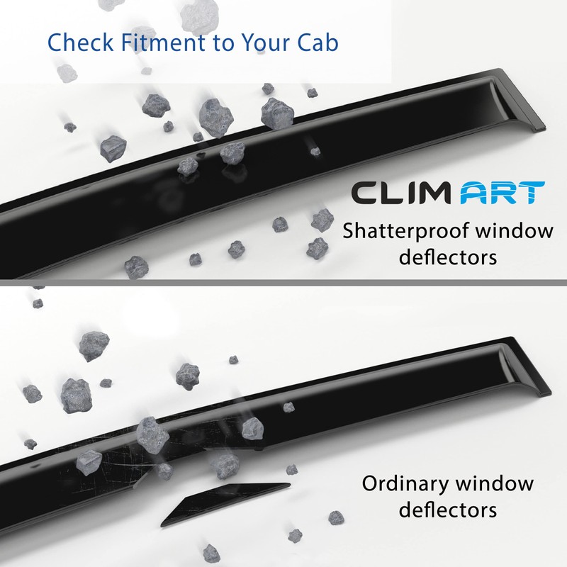 CLIM ART in-Channel Incredibly Durable Rain Guards for Nissan Kicks