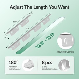 Stainless Steel Stove Gap Covers 13.8~27.5 Inch Retractable, Range Trim Kit Between Stove Top and Counter Heat Resistant & Easy to Clean Oven Gap Filler by BOGDA, Silver