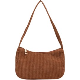 AIBEARTY Women Girls Corduroy Handbag Underarm Bag Retro Small Purse Shoulder Bag Clutch Tote