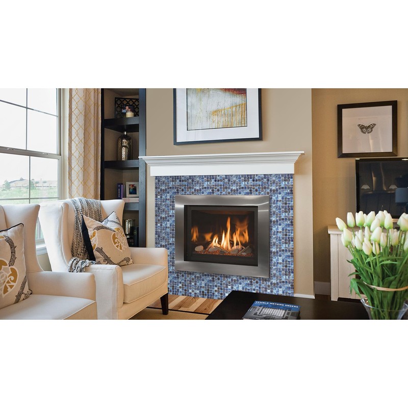 CASAPALACE Glass Mosaic Tiles Backsplash, 12” x 12” Light Blue