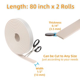 Felt Strips with Adhesive Backing – Furnigear Heavy Duty Cuttable Felt Tape Roll Furniture Pads for Chair Legs - Protecting Hardwood Floors, Chair Wall Protector (Beige, 80 x 0.5 x 0.14 Inch)