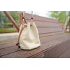 TTArtisan Leather Style Drawstring Lens Bag - Beige with Brown