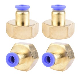 Pack of 4 6 mm Pipe Outer Diameter x 1/2 Inch PT Female Thread Straight Screw Connection Pneumatic Connection Push In Connection Industrial Quality Plug Connections Inline Pneumatic Connection